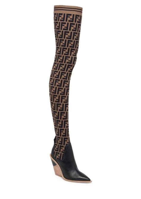 fendi diana ankle boots|Fendi thigh high sock boots.